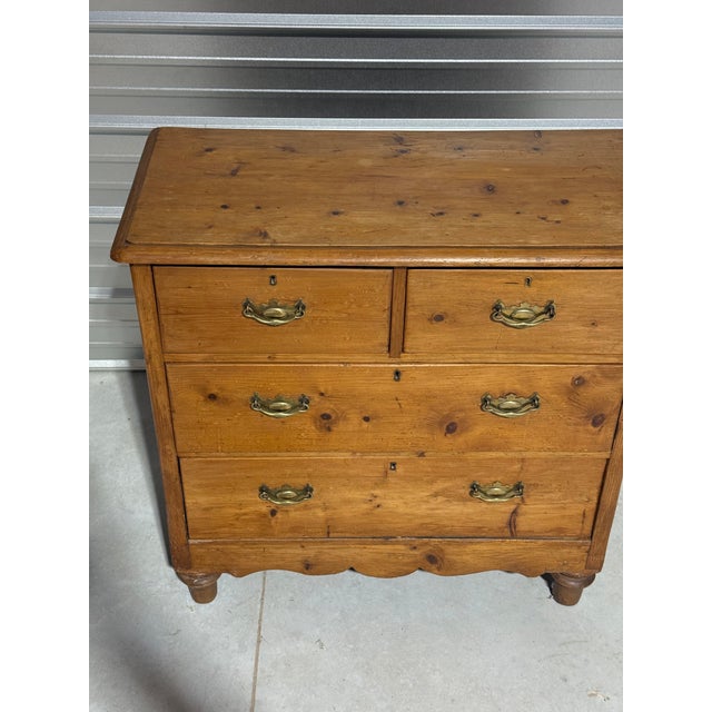 Victorian Antique Pine Two Over Two Drawers - Chest of Drawers From England For Sale - Image 3 of 18