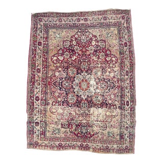 Antique Persian Sage Green Kermanshah Rug 4.3 x 5.7 For Sale