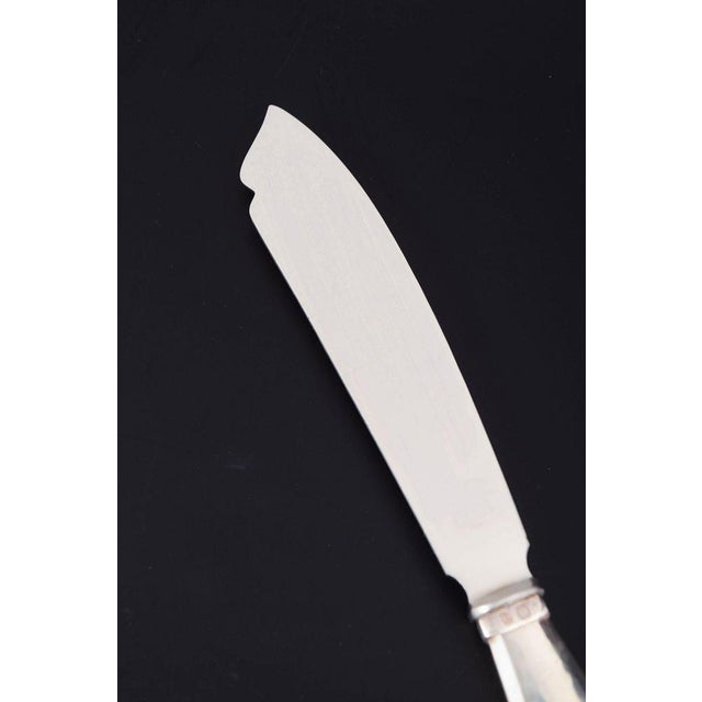 Georg Jensen, rare cake knife Viking. Rare cake knife in stainless steel and 830 silver with handle in the Viking pattern....