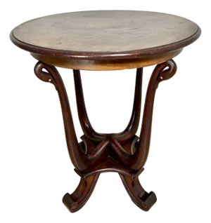 Art Nouveau Oak Pedestal Side Table, Early 20th Century