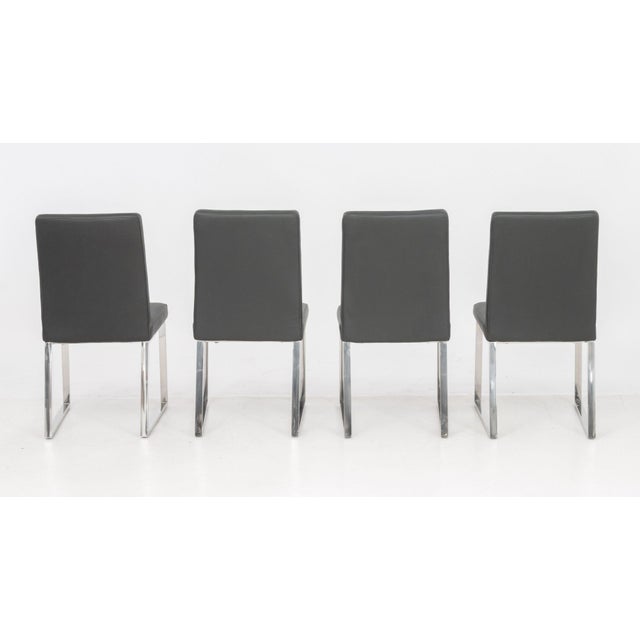 Chrome Milo Baughman Style Chrome Dining Chairs, 4 For Sale - Image 8 of 8