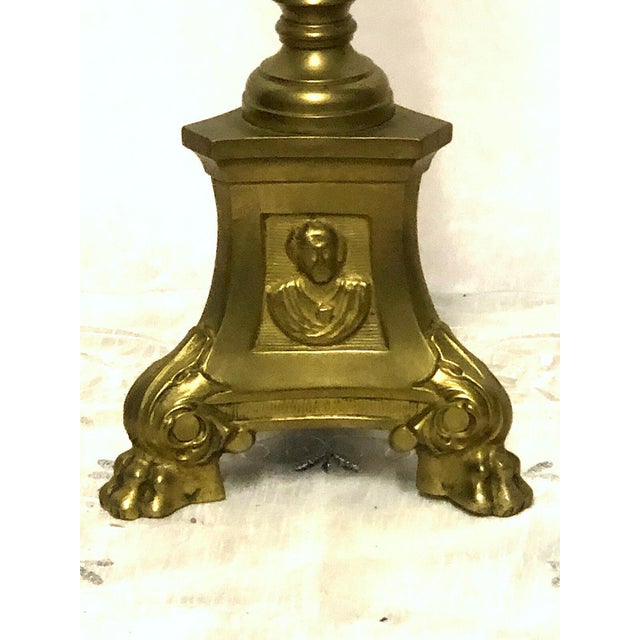 Antique Brass Altar Candlestick from Unbekannt, 1890s For Sale - Image 6 of 7