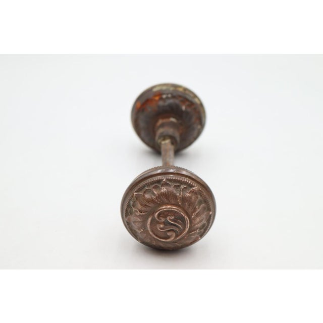 Metal Antique Victorian Norwich Passage Door Knob Set For Sale - Image 7 of 12