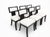 Modern Modern Klismos Style Dining Chairs White Boucle/Ebony Finish For Sale - Image 3 of 5