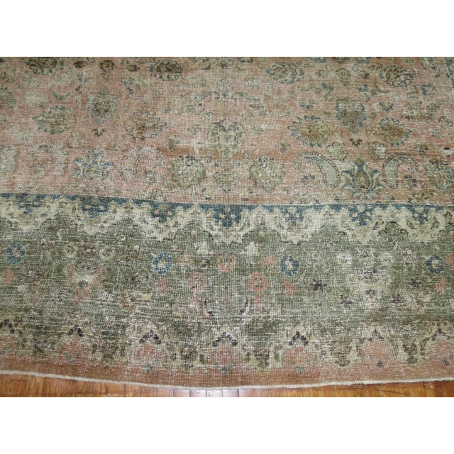 Early 20th Century Zabihi Collection Large Worn Neutral Persian Rug - 11'10" x 16'2" For Sale - Image 10 of 10