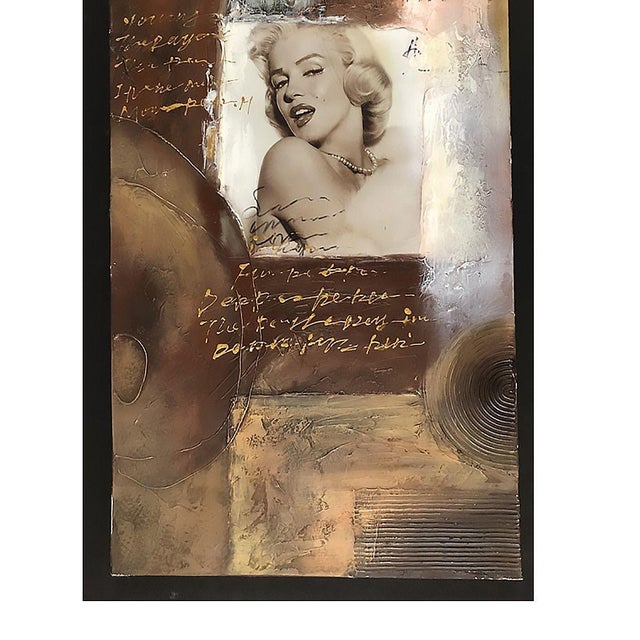 1990s Post-Modern Marylin Monroe Mixed Media Painting For Sale - Image 4 of 6