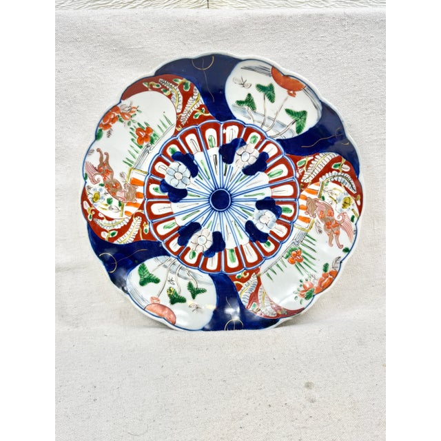 Asian Large Vintage Imari Decorative Plate For Sale - Image 3 of 9