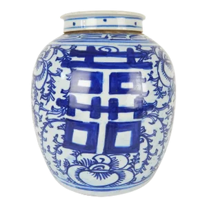 Antique Late 19th-Century Double Happiness Ginger Jar