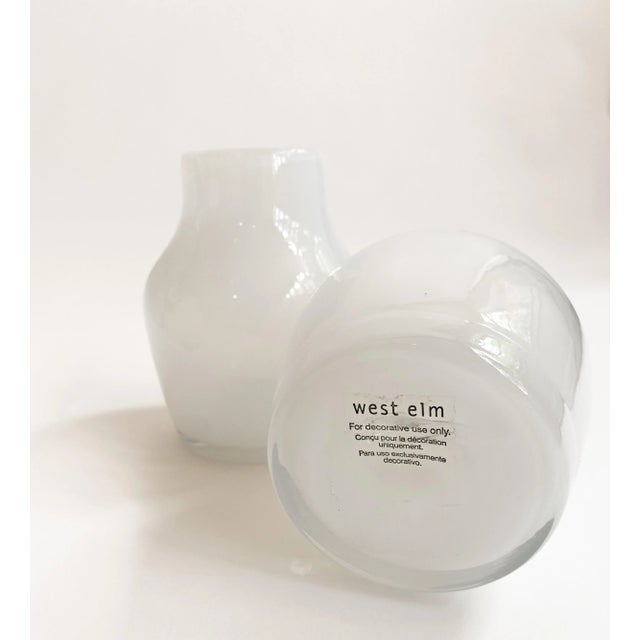 2010s Milky White Glass Vases - Set of 5 For Sale - Image 5 of 6
