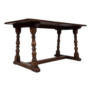 Early 20th Century Antique English Oak Coffee Table For Sale