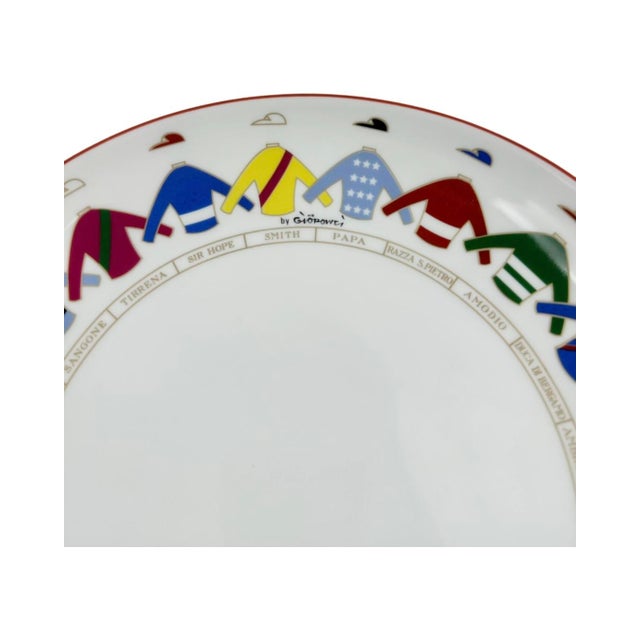 Vintage Richard Ginori for Gio Ponti Equestrian Jockey Silks Bowl For Sale - Image 10 of 12