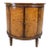 Vintage Neoclassical Regency Style Walnut Burl Demilune Cabinet For Sale