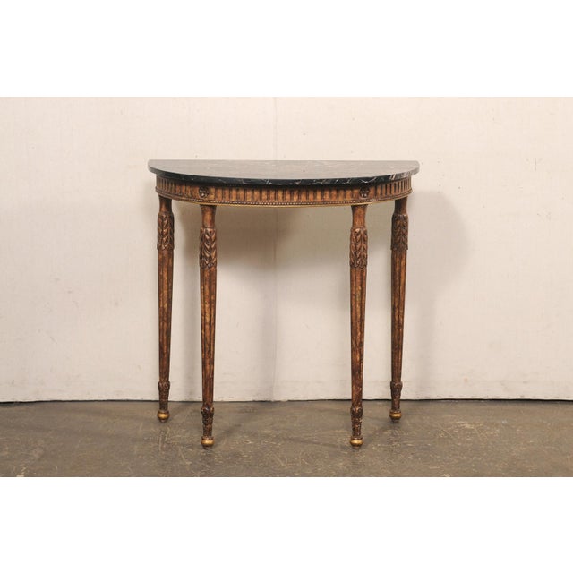 Mid 20th Century Italian Console Table W/Original Marble Top For Sale - Image 11 of 11