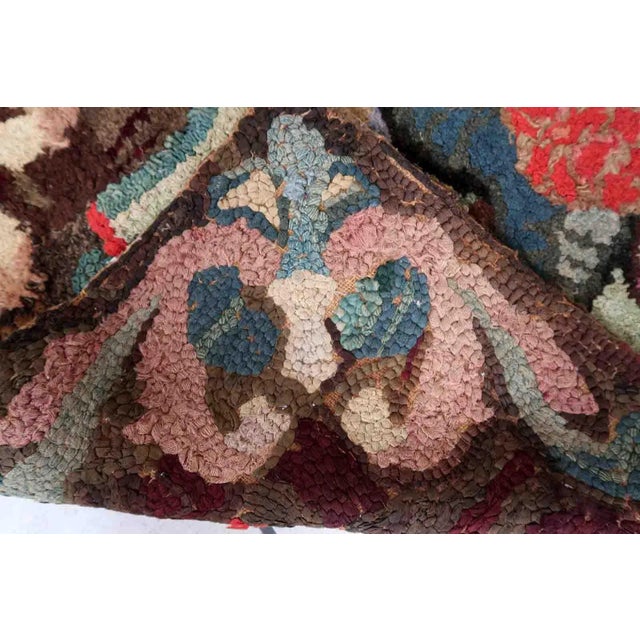 1880s Handmade Antique American Hooked Rug 2' X 3.5' For Sale - Image 4 of 11