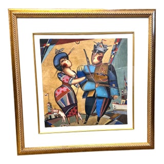 Alexander Ivanov "The Walk" Soldier & Woman Linocut Limited Edition 50/350 Ap W/ Coa For Sale