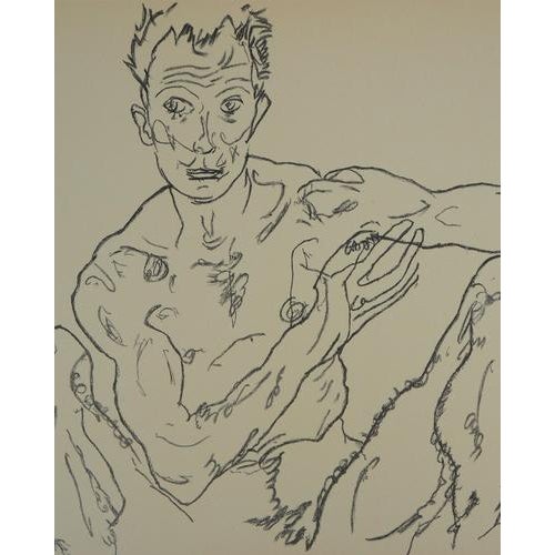 After Egon Schiele, Nude Self-Portrait, Lithograph For Sale - Image 6 of 7