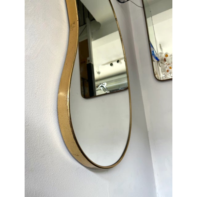 Brass Free Form Haricot Mirror. Italy, 1950s For Sale - Image 10 of 12
