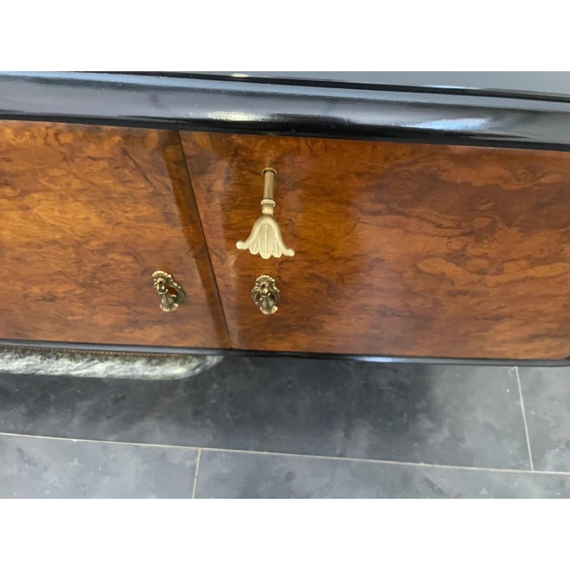 Black Art Deco Sideboard with Goblet Stand and Marble Base by Osvaldo Borsani, 1950s For Sale - Image 8 of 13