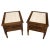 Pair Vintage Travertine Tops Cherry or Walnut Two Drawers End Tables Nightstands For Sale - Image 13 of 13