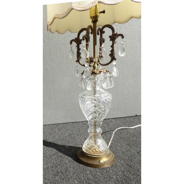 Vintage French Provincial Crystal Table Lamp W White Lampshade Chairish