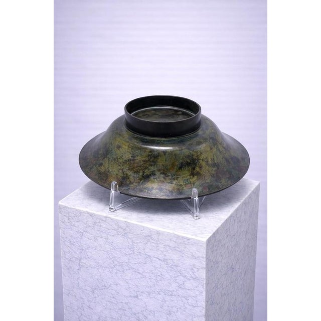 1940s Mid-Century Danish Kromo Bronze Bowl with Heron Motif, 1940s For Sale - Image 5 of 8