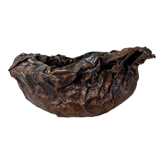 Foldformed Copper Artist Studio Bowl For Sale