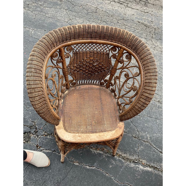 1940s Wicker Settee and Chair For Sale - Image 9 of 12