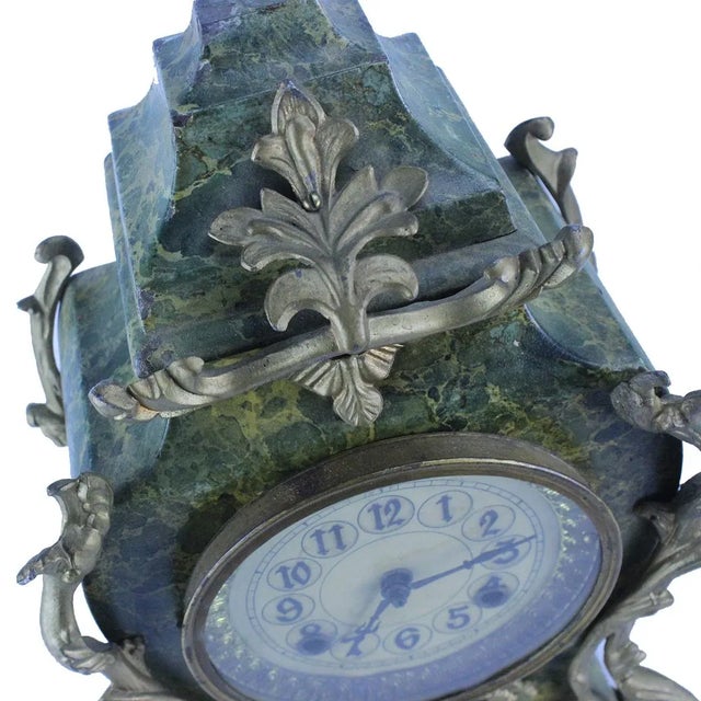 Mid 19th Century Boulle Mantel Clock ' Pattern' Marble/ Wood & Gilded Bronze For Sale - Image 5 of 10