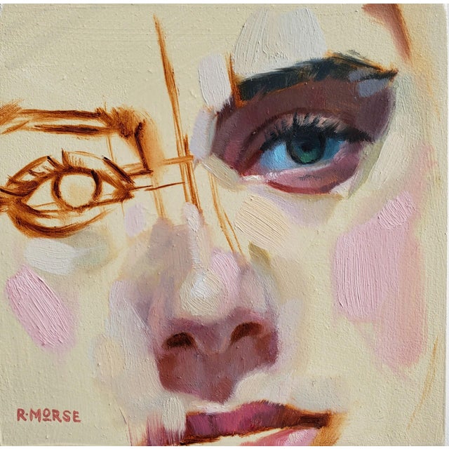 Process by Ryan Morse | Oil on panel Portrait of a face with abstract features and colors. For Sale