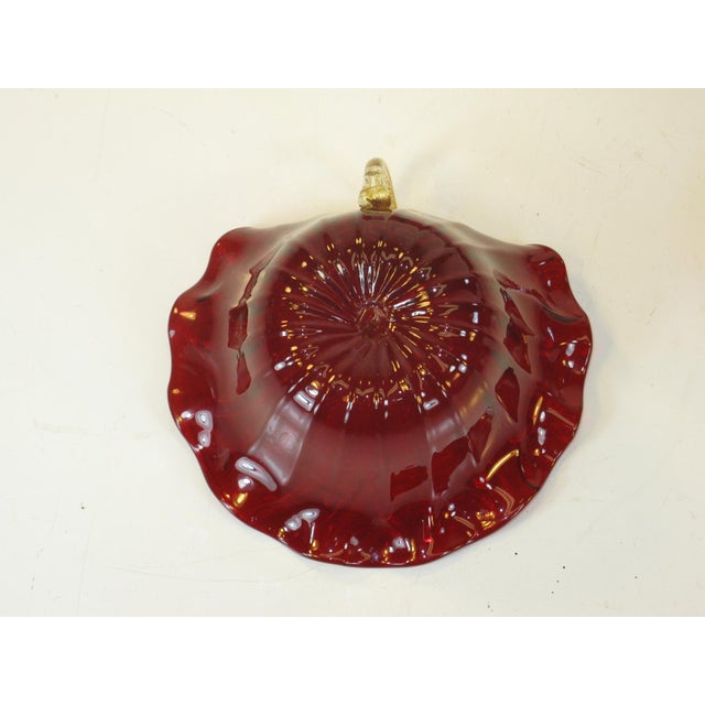 Early 20th Century Desert Bowls Venetian Glass Deep Red Delicate Gold Gilding Likely Salviati Pair - Set of 4 For Sale - Image 11 of 15