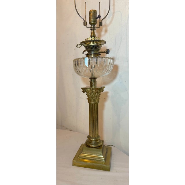 Up for sale is a large antique oil lamp manufactured by James Gray & Son in the second half of the 19th century which...