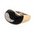 18k Onyx Ring by Soho with 16 round diamonds weighing approximately 0.30 carats. 16.76 grams