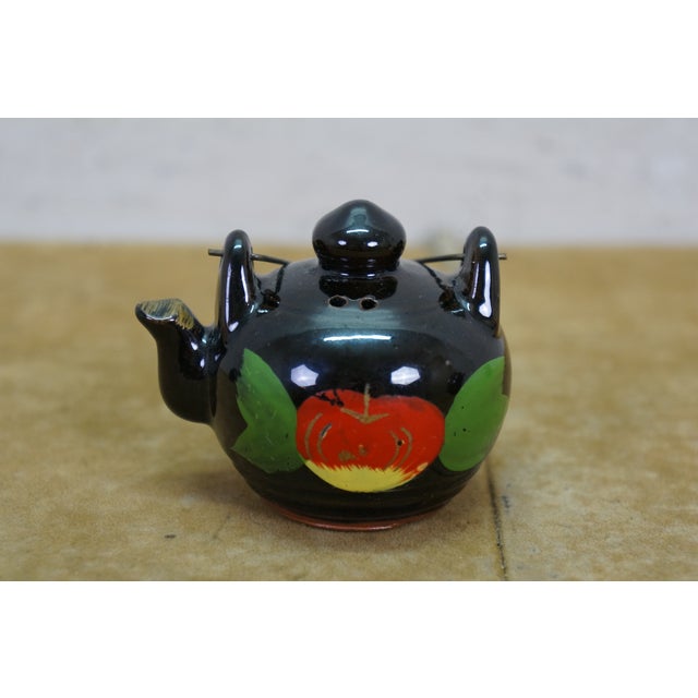 Mid 20th Century Japanese Redware Kitchen Wall Pocket Spice Rack Tea Coffee Shakers Set 8" For Sale - Image 10 of 18