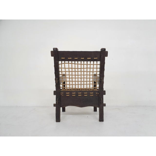 Oak and Rope Lounge Chair, the Netherlands, 1960s For Sale - Image 6 of 12