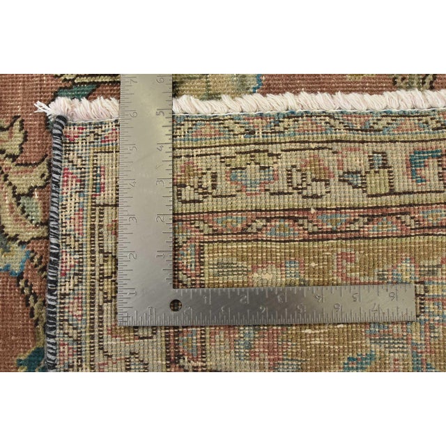 Tabriz Rug 8’6” X 11’5” Red Wool Vintage Distressed Hand-Knotted Carpet For Sale - Image 15 of 15