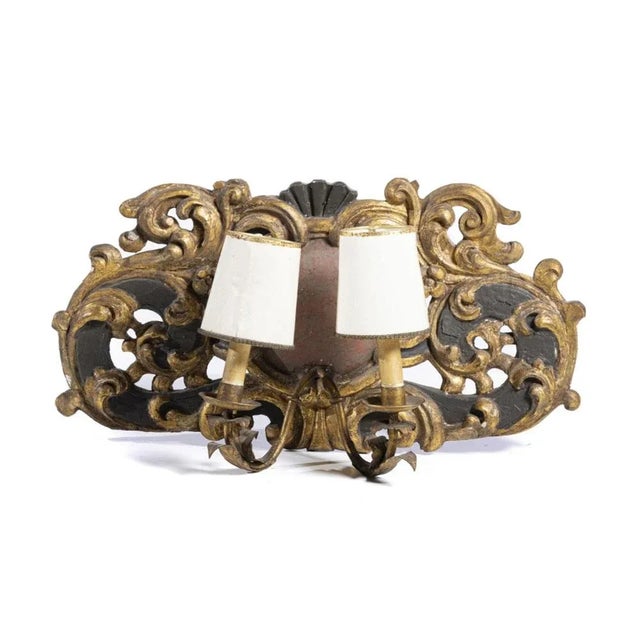 Portuguese 2-Light Sconces, 18th Century, Set of 2 For Sale - Image 4 of 6