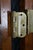 Pair Mid-Century Chinoiserie Elm Louvered Double Bi Fold Doors Brass Shou Pulls For Sale - Image 16 of 18
