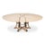 Transitional Round Dining Table, Large - Bleached Oak With Hammered Iron Base For Sale - Image 4 of 11