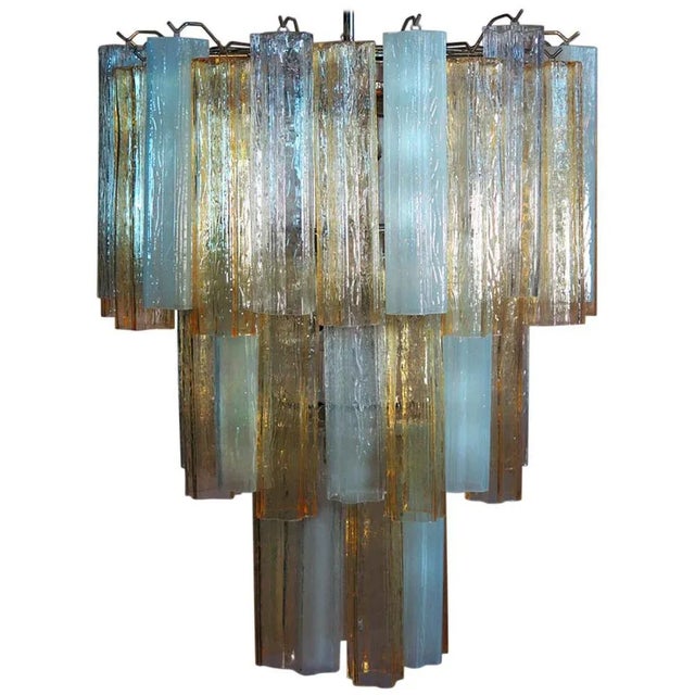 Murano Glass Tube Chandelier from Venini, 1980s For Sale - Image 13 of 13