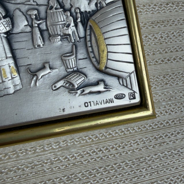 Silver Silver Plated High Relief Plaques in Vintage Wooden Frames by Ottaviani, 20th Century For Sale - Image 8 of 11