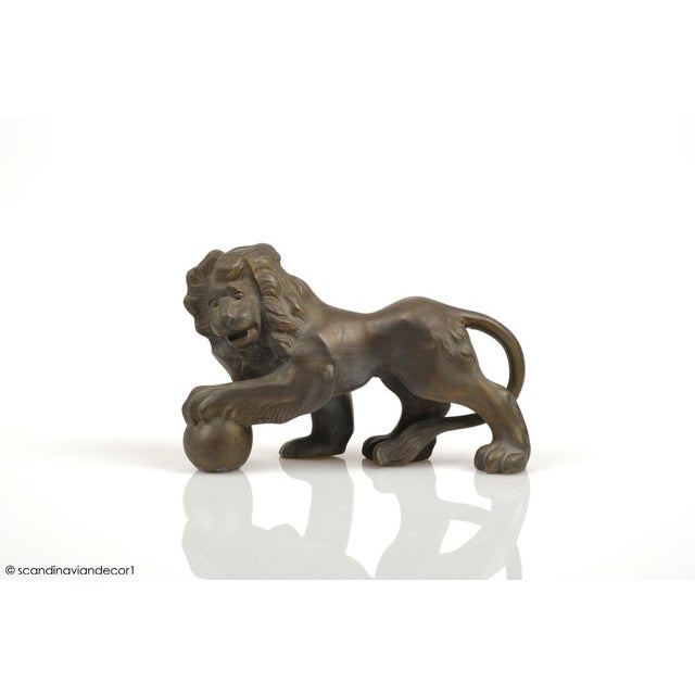 Brown Art Deco Bronze Lion, 1930s For Sale - Image 8 of 8