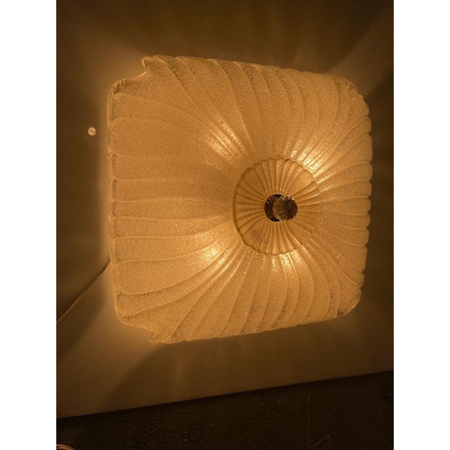 Murano glass flushmount light 1970’s height 20 cm width 40 cm features 4 lights requires e27 light bulbs new wiring...