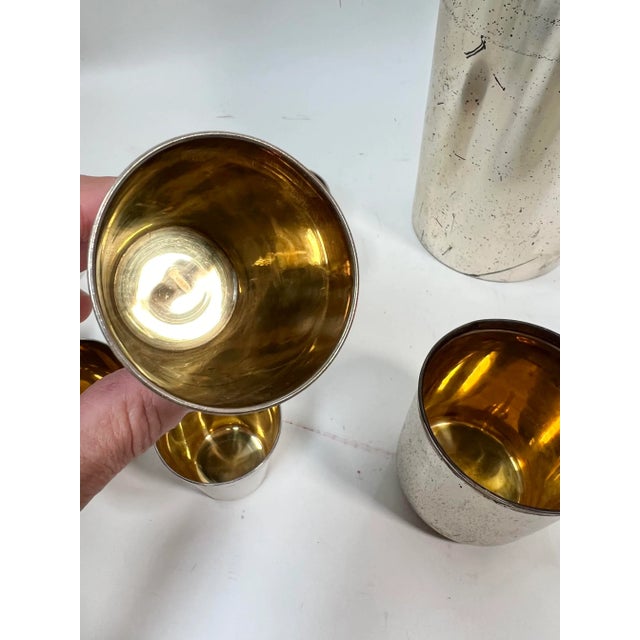 Antique Art Deco Silver Plated German Traveling Cocktail Set- 9 Pieces For Sale - Image 4 of 12