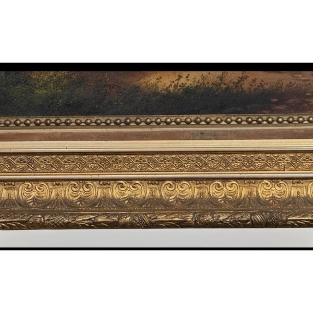 19th-Century Pastoral Landscape Oil Painting For Sale - Image 4 of 7