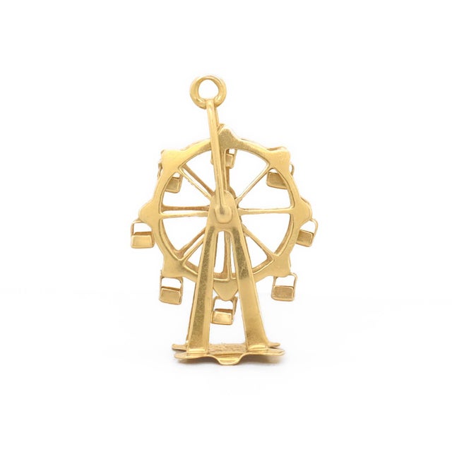 Early 20th Century Antique Austrian 14k Gold Figural Ferris Wheel Charm for a Bracelet For Sale - Image 5 of 10