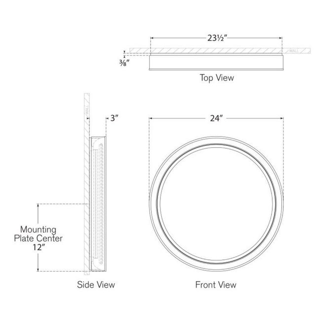 Thomas O'Brien for Visual Comfort Signature Tricia 24" Illuminated Round Mirror in Matte White and Polished Nickel For Sale - Image 9 of 11