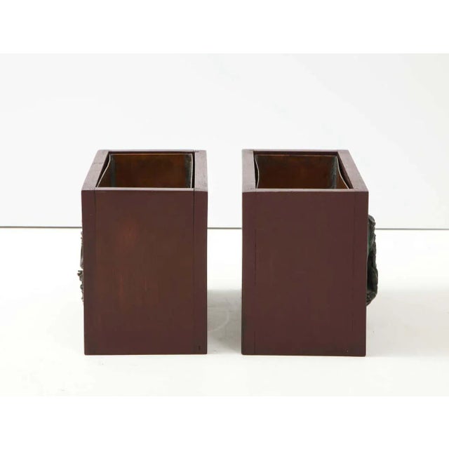 1940's French Signed Bronze Planters - A Pair For Sale - Image 9 of 13