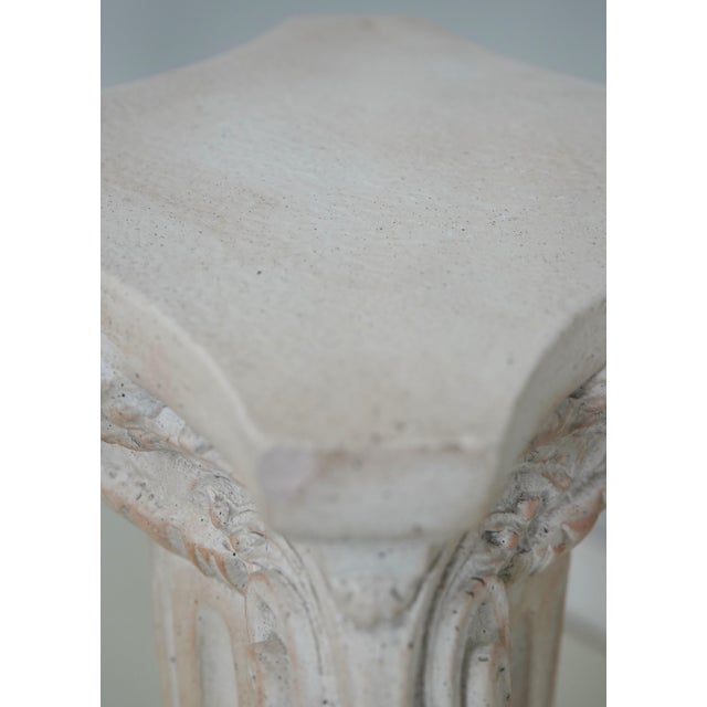 Vintage Faux Marble Column Pedestal For Sale - Image 4 of 11