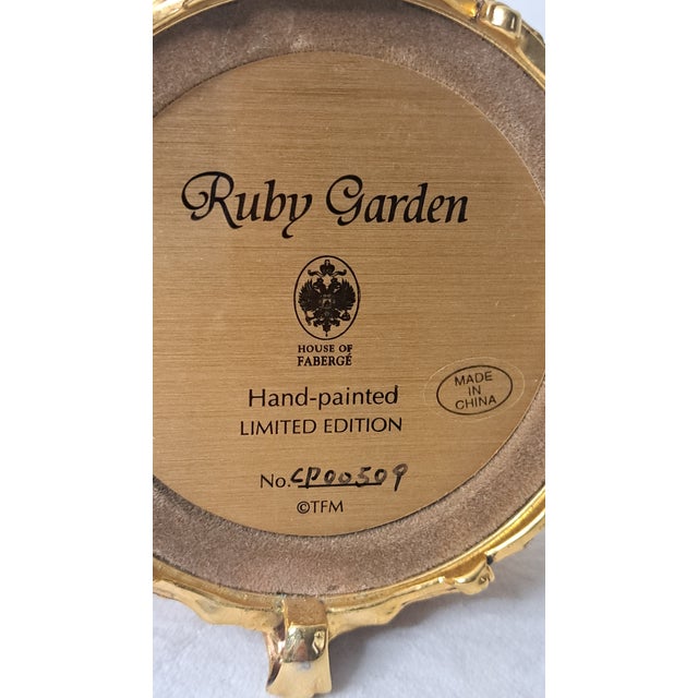 Late 20th Century House of Fabergé Ruby Garden Miniature Eggs Dome Display For Sale - Image 11 of 12