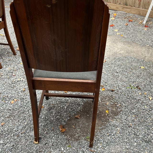 1930s Art Deco Waterfall Walnut Dining Chairs - Set of 6 For Sale - Image 11 of 11